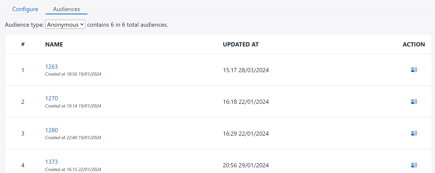 Segmentation audiences